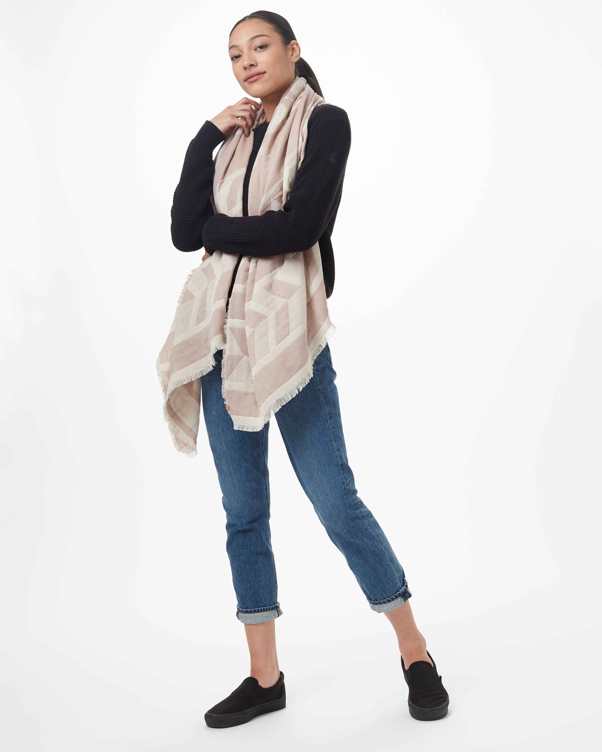Cotton Geo Blanket Scarf