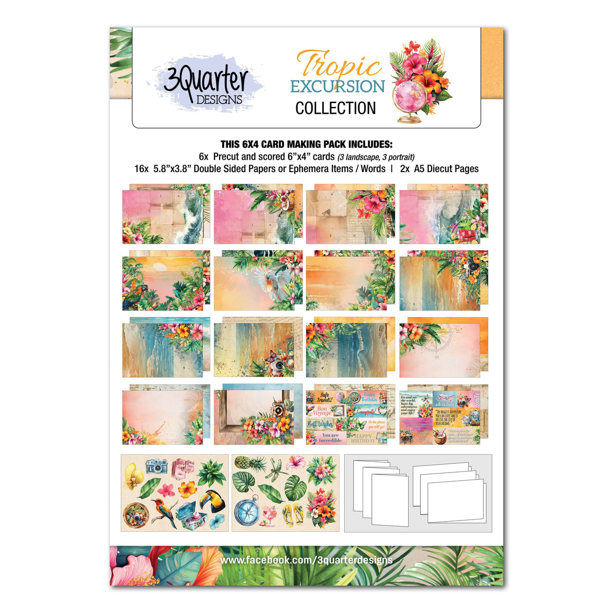 3Quarter Designs Tropic Excursion 6x4 Card Pack