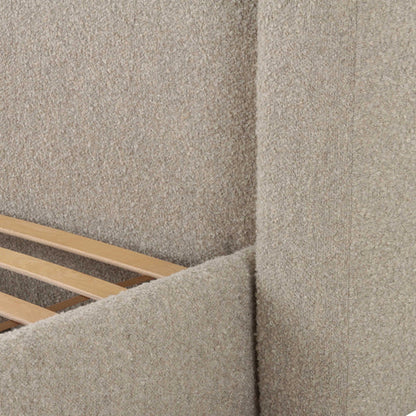 Duru Upholstered Performance Grade Platform Boucle Bed - Taupe