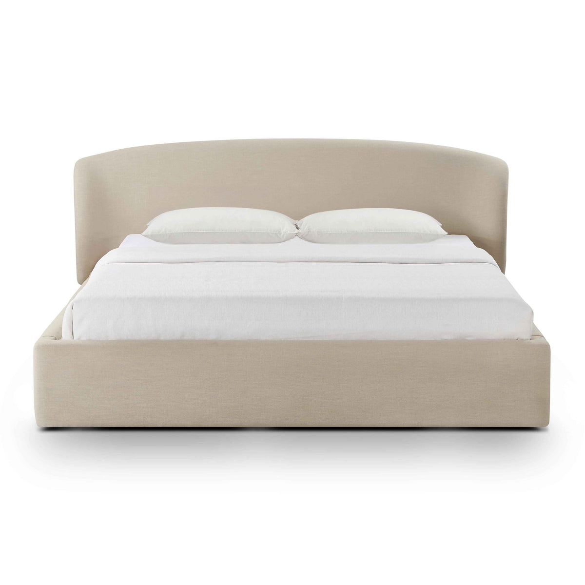 Savanna Upcycled Linen Platform Storage Bed - Taupe