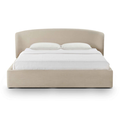 Savanna Upcycled Linen Platform Storage Bed - Taupe