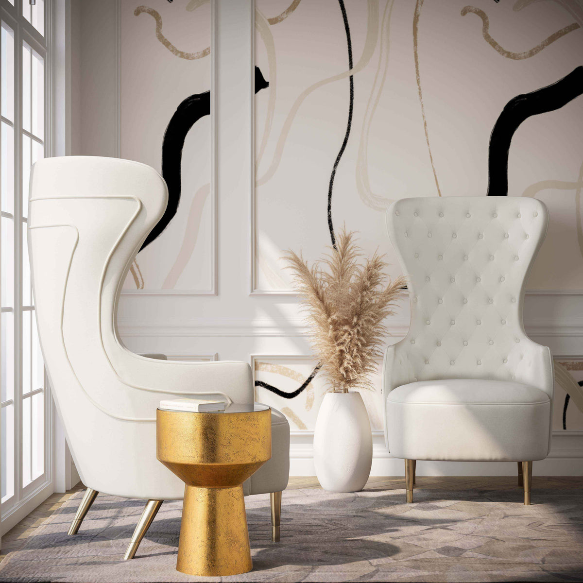 Sinaia Tufted Velvet Wingback Accent Chair - Multiple Color Options