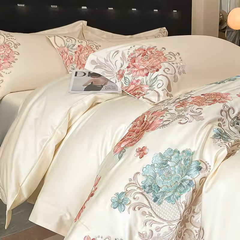 Talia 400 TC 100% Cotton Duvet Set - Beige