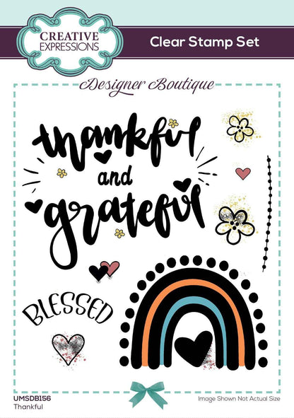 Creative Expressions Designer Boutique Thankful 6 in x 4 in Stamp Set