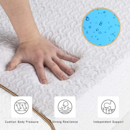 UltraFlex® PARADISE Mattress and BoxSpring Set - Natural Heavy Duty Foam Blend, Low Motion Transfer, Comfort+ Quilting, Orthopedic Cool Gel, and Spinal Posture Support Eco-Friendly Mattress (Made in Canada)