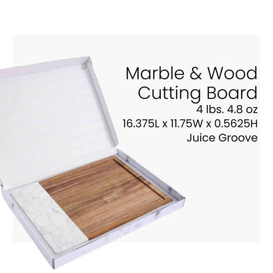 Customizable Marble and Acacia Wood Cutting Board