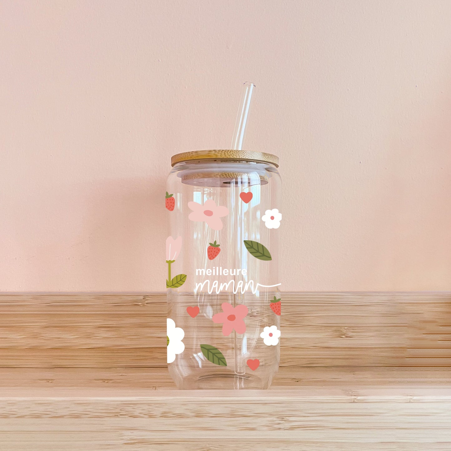 Verre boho - meilleure maman - jardin de fleurs