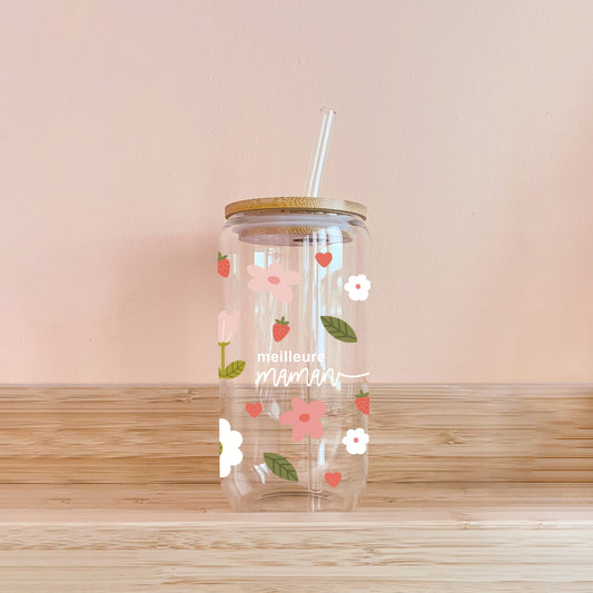 Verre boho - meilleure maman - jardin de fleurs