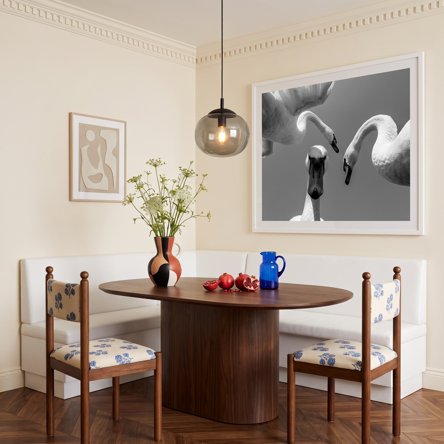 VIBE Graphite Glass Scandinavian Pendant Light for Kitchen Island & Dining Table
