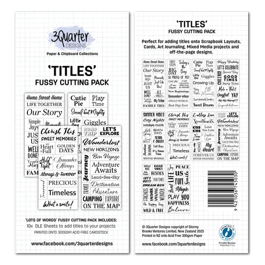 3Quarter Designs Fussy Cutting - Titles