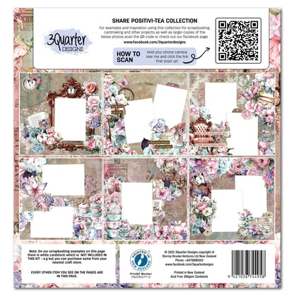 3Quarter Designs Positivi-Tea 12x12 Design Paper & Diecuts Set
