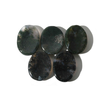 Green Moss Agate Worry Stone - Pack of 5