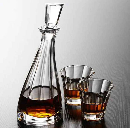 Crystal Decanter Whiskey Set - 7 Piece Luxury Barware Collection