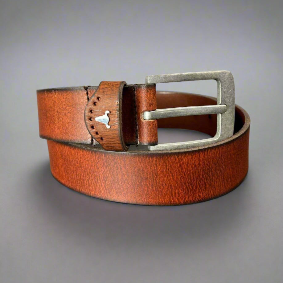 Men's Buffalo Grain Leather Belt | Single-Prong Buckle