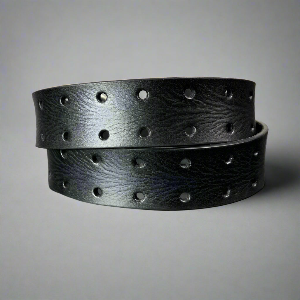 Men's Buffalo Grain Leather Belt | Dual-Prong Buckle