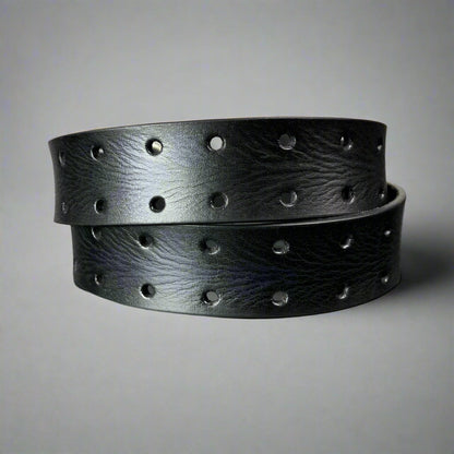 Men's Buffalo Grain Leather Belt | Dual-Prong Buckle