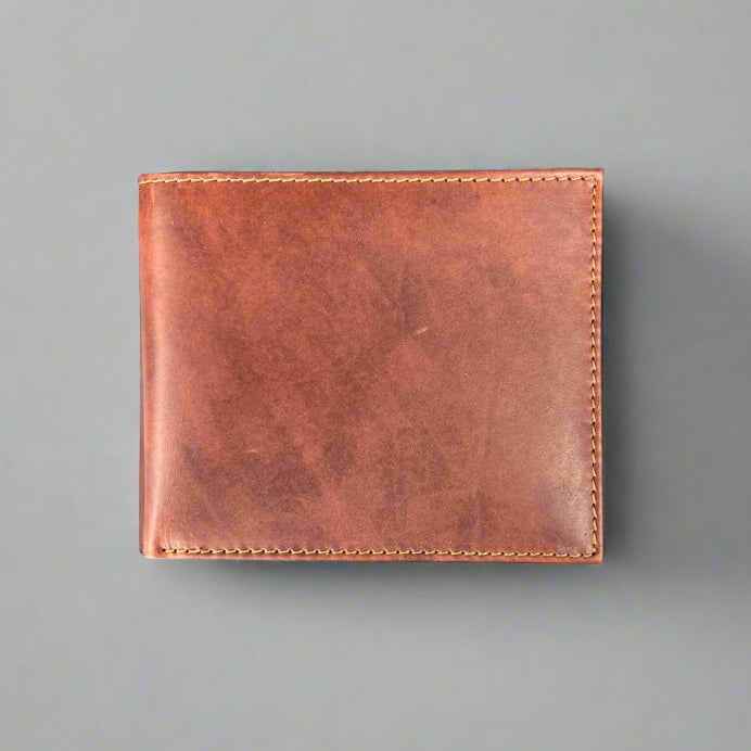 Men’s Bifold Flip-Up Cow Leather Wallet