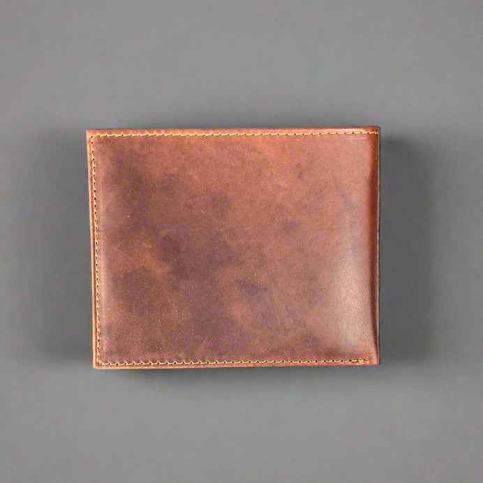 Men’s Bifold Flip-Up Cow Leather Wallet