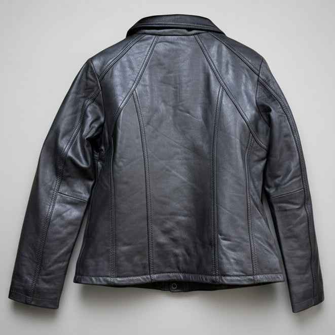 Women's Classic Sheepskin Leather Jacket with Removable Insulation