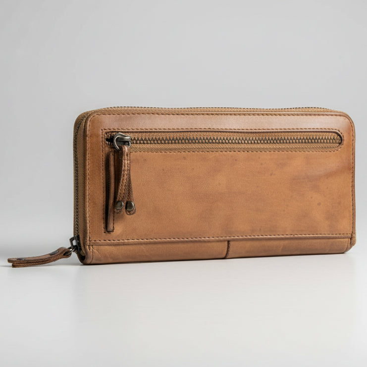 MET Women's Leather Wallet Zip Around