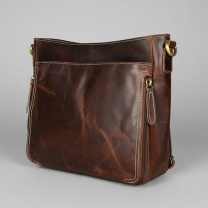 Buffalo Leather Crossbody Bag with Card Organizer
