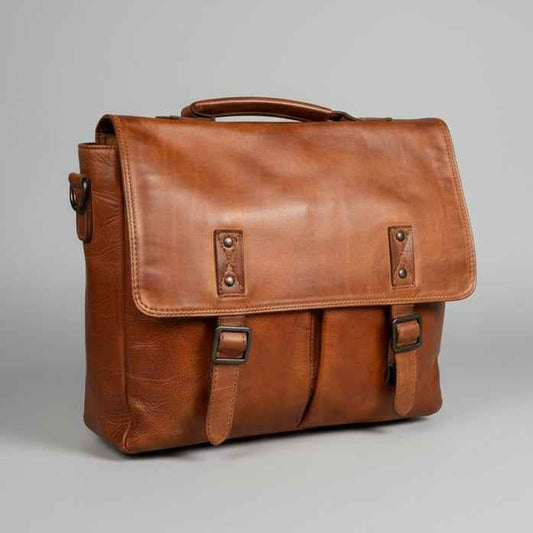 MET Premium Leather Laptop Messenger Bag