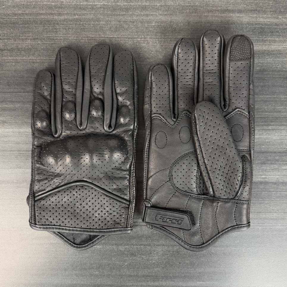 Men's Premium Perforated Goatskin Motorcycle Gloves