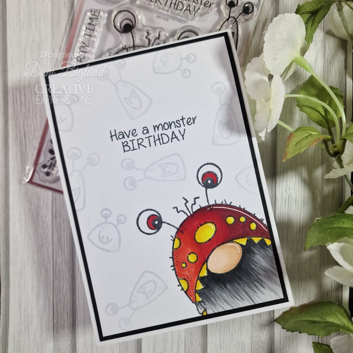 Woodware Clear Singles Monster Gnome 4 in x 6 in Stamp Set