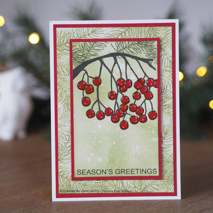 Festive Hanging Berries 4 in x 6 in Stamp