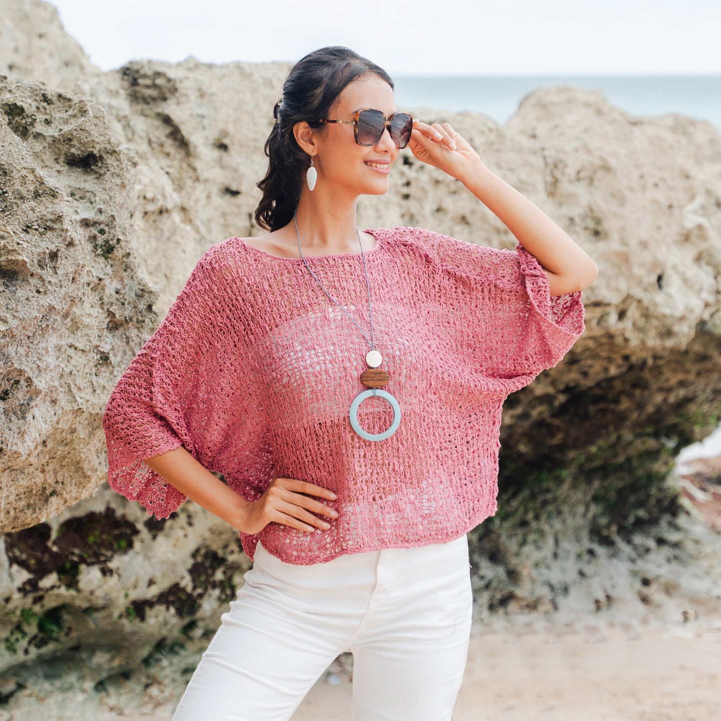 Short Sleeved Top - Dusty Pink