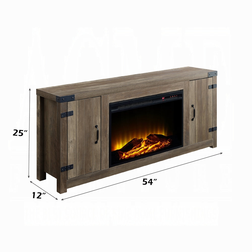 Hearth TV Stand/Storage Fireplace - Rustic Oak