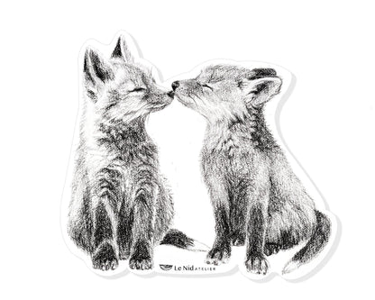 Adorable Foxes Stickers for Water Bottle, Agenda or Computer