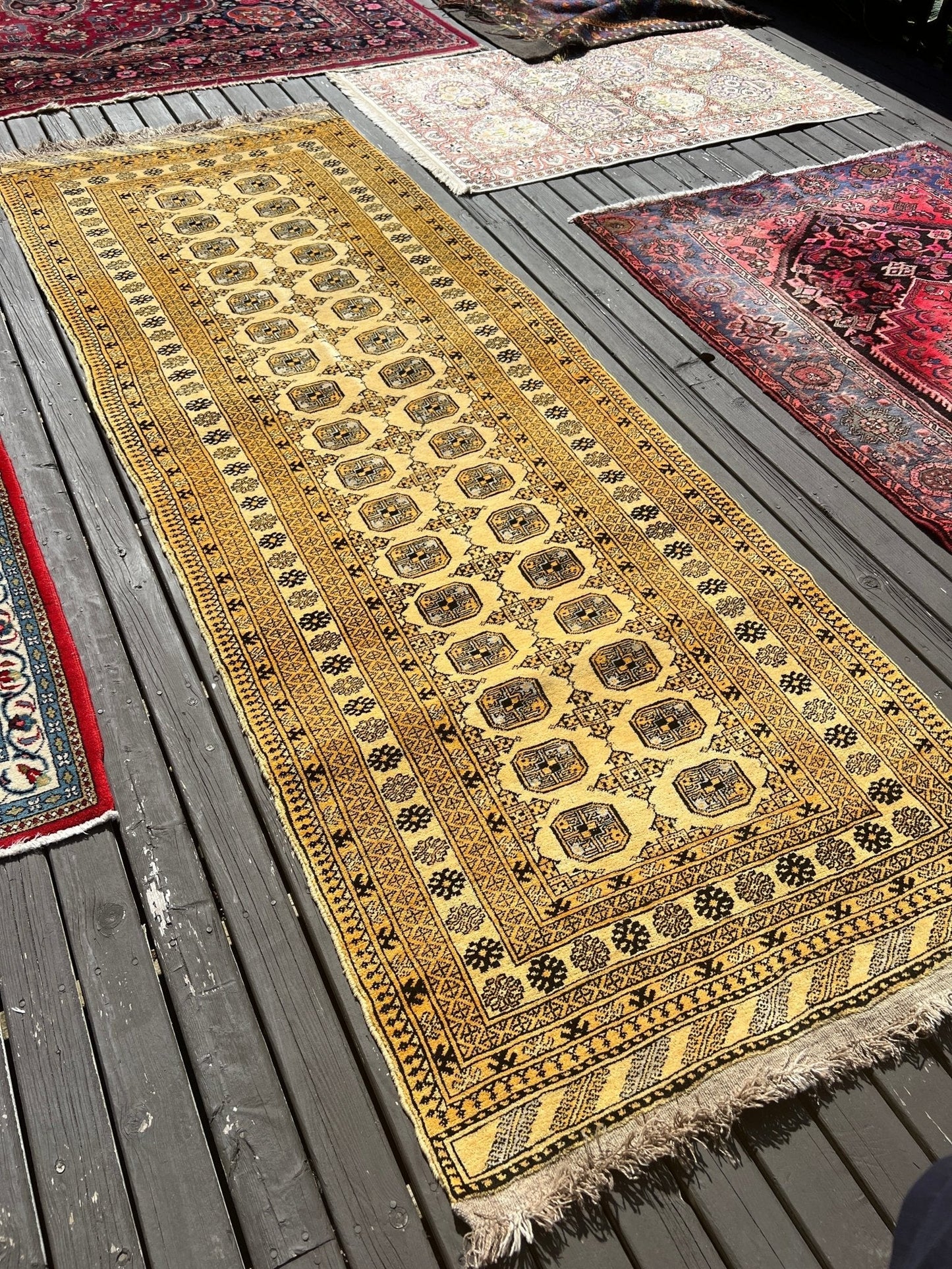 Afghan Buchara Brückenläufer Teppich | 104 x 284 cm