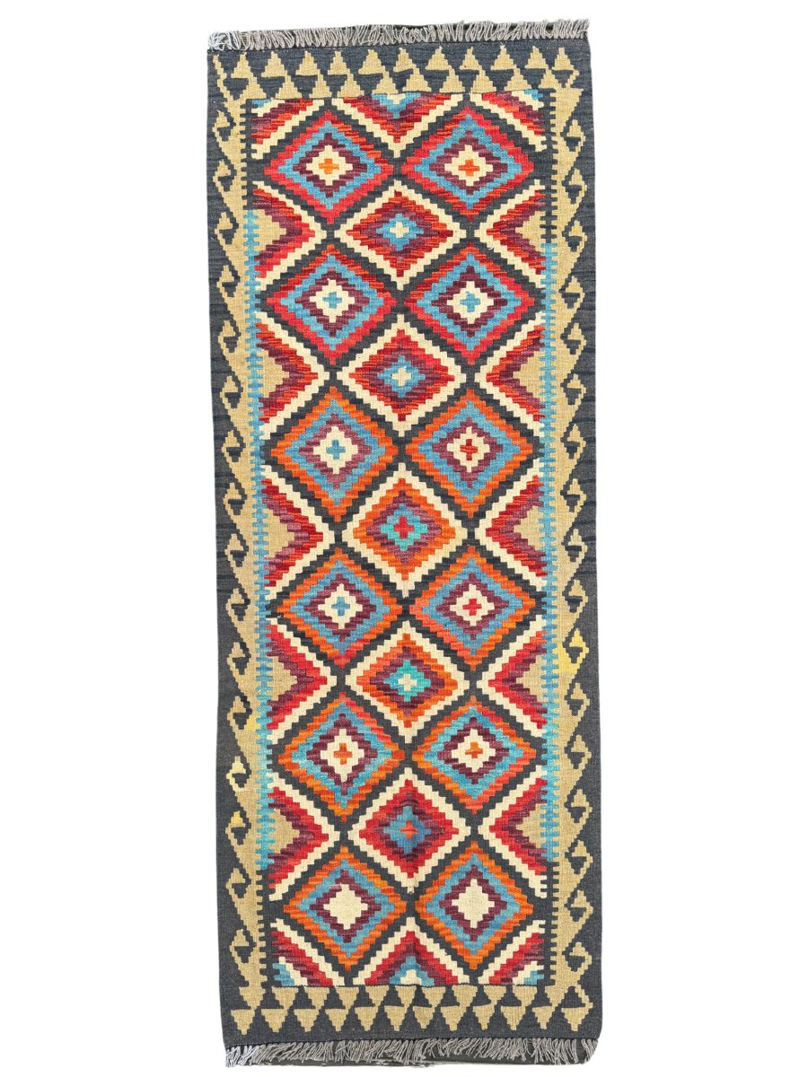 Afghan Maimana Kelim Läufer | 80 x 203 cm