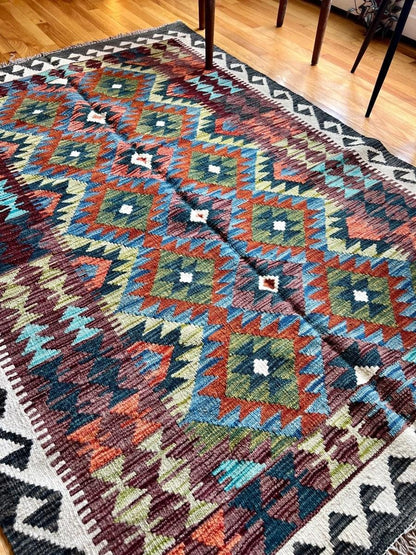 Afghan Maimana Kilim Rug | 6' 5" x 4' 6"