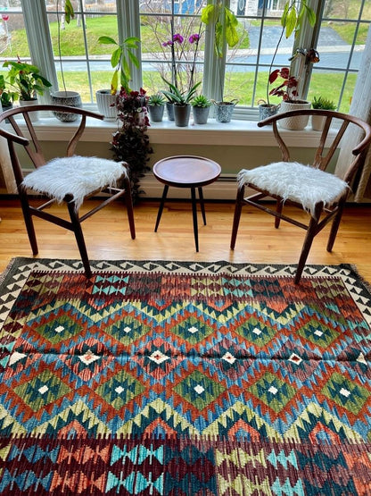 Afghan Maimana Kilim Rug | 6' 5" x 4' 6"