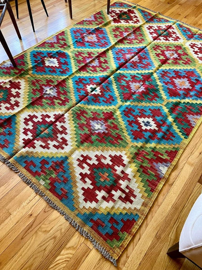 Afghan Maymana Kilim Rug | 8' x 5' 9"
