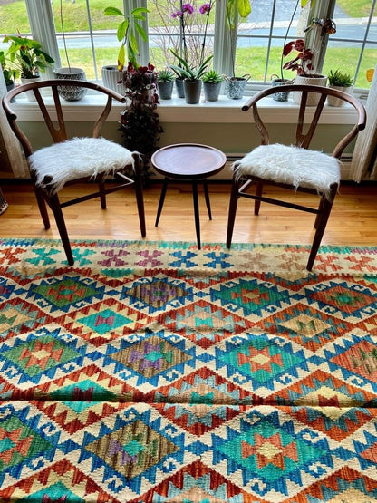Afghan Maimana Kilim Rug | 9' 5" x 6' 8"