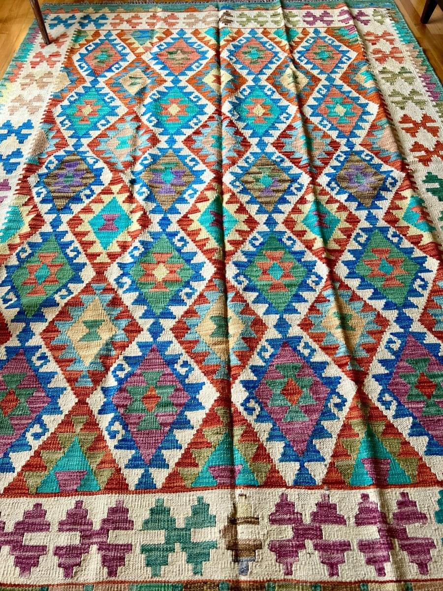 Afghan Maimana Kilim Rug | 9' 5" x 6' 8"