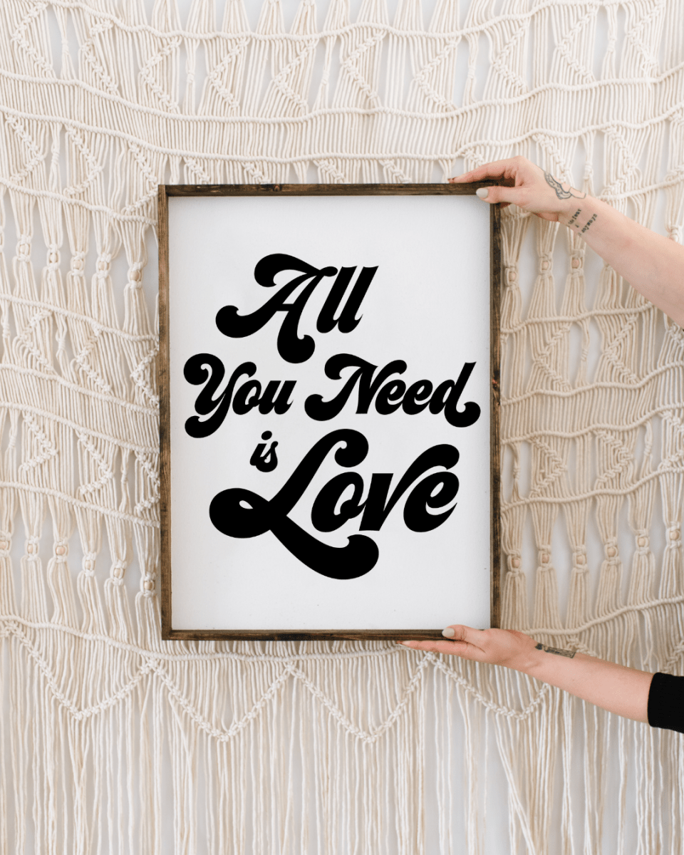 All You Need is Love Wood Sign - AURABAGS SHOP