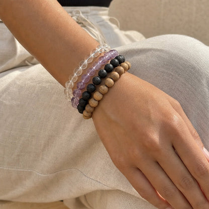 Amethyst Light Purple Round Bracelet - 8mm