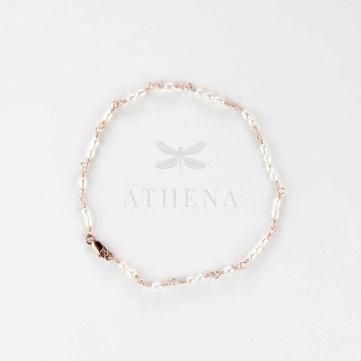 Pearl Cluster Anklet in Rose Gold Fill