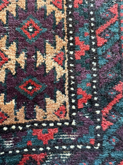 Antique Baluch Bag Face Rug | 1' 6" x 3'