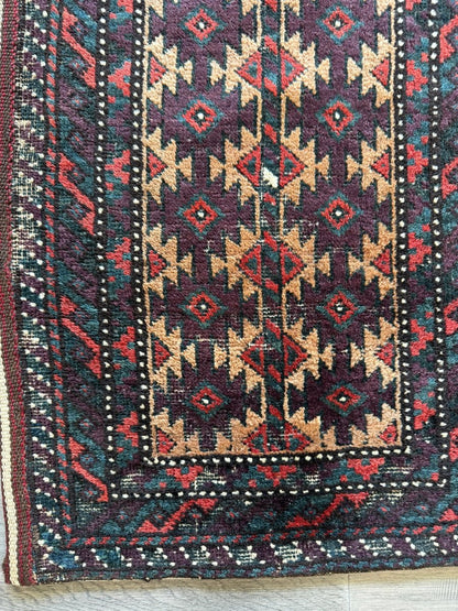 Antique Baluch Bag Face Rug | 1' 6" x 3'