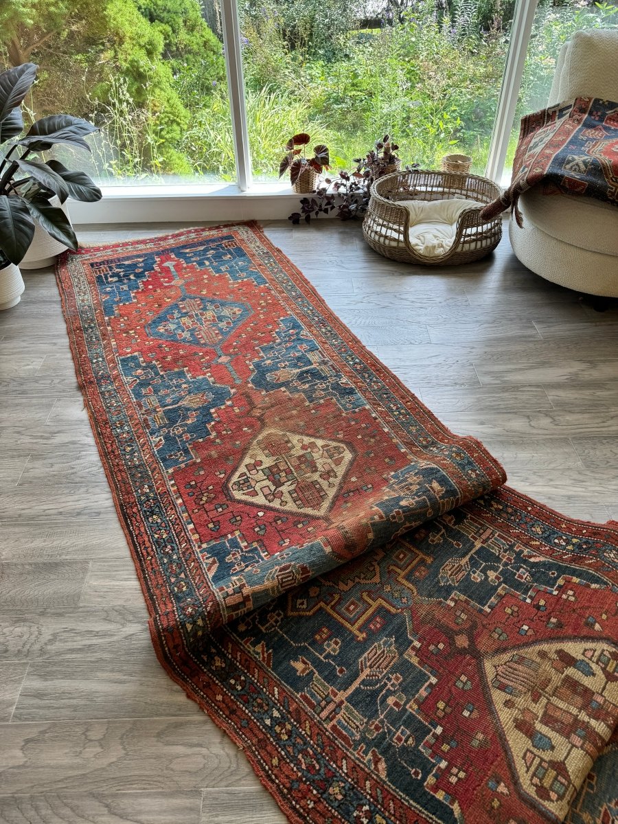On Hold for Todd - Antique Bidjar Runner Rug | 3' 3" x 14' 1"