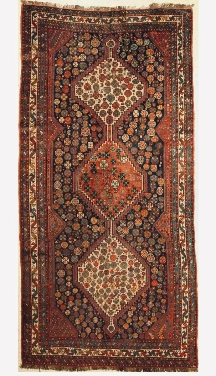 Antique Khamseh rug| 11’6”x5’7”