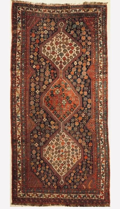 Antique Khamseh rug| 11’6”x5’7”
