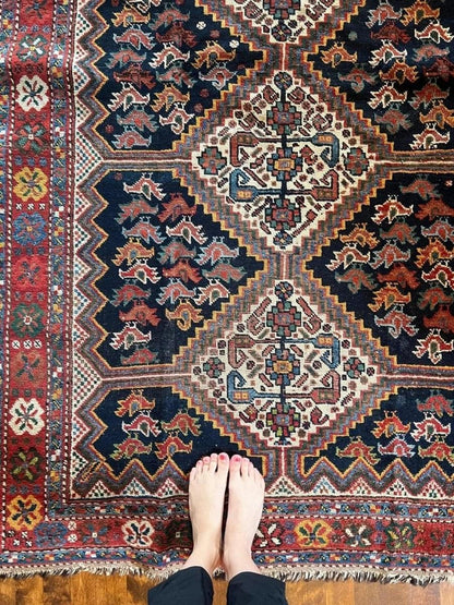 Antique Persian Khamseh Rug | 5' 9"  x 4' 1"
