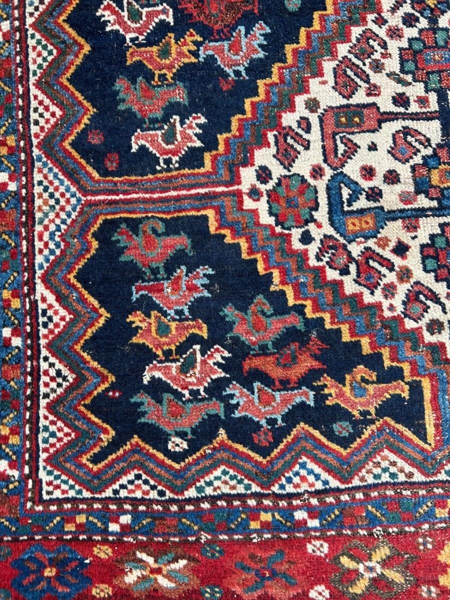 Antique Persian Khamseh Rug | 5' 9"  x 4' 1"
