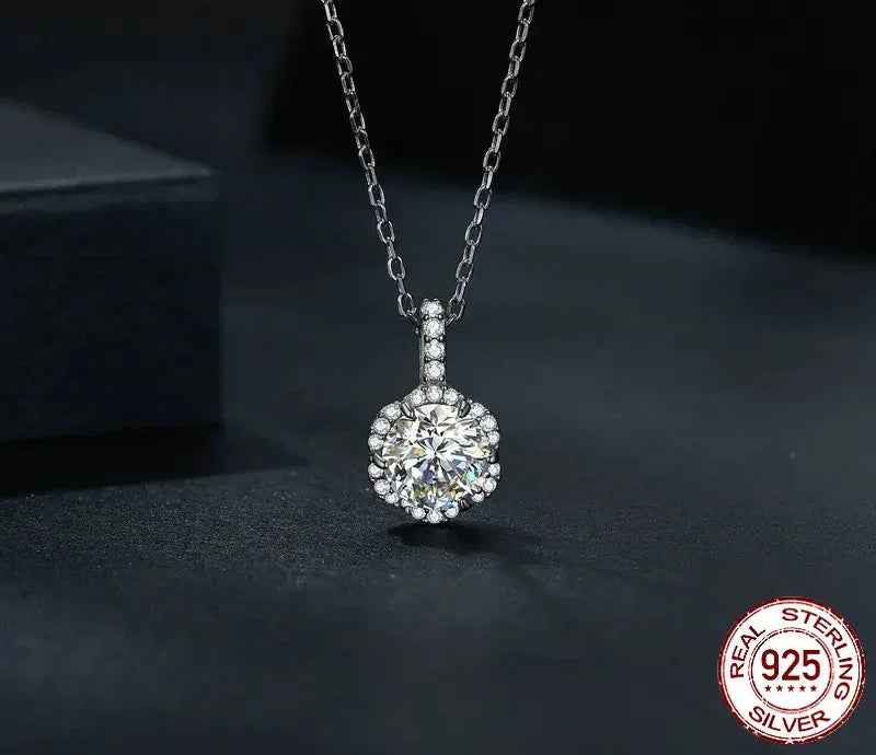 Petal Perfection 1ct Moissanite Sterling Silver Pendant Necklace